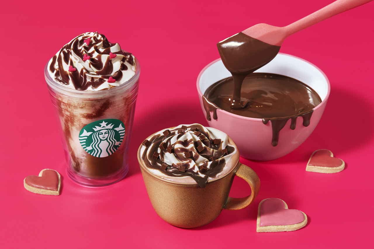 【Starbucks Coffee】バレンタインビバレッジ第1弾。とろとろの生チョコレートを楽しむ『メルティ 生チョコレート フラペチーノ®』を発売。
